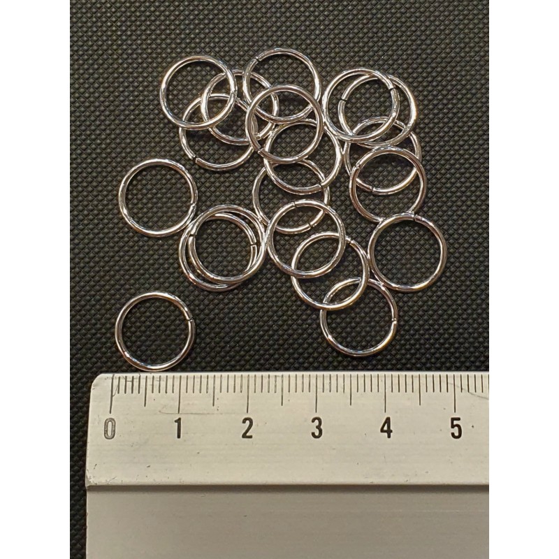 20-p 12mm Metallring Silverpläterad