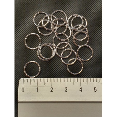 20-p 12mm Metallring Silverpläterad