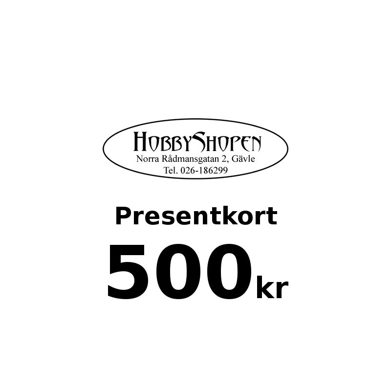 Digitalt Presentkort - HobbyShopen (500kr)